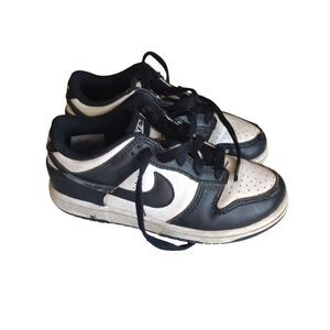 Nike Sneakers Toddler 13C Dunk Low "Panda" White‎ Black Lace